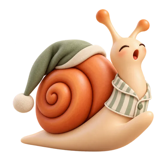 Familial’s older snail enjoying a morning cup of tea